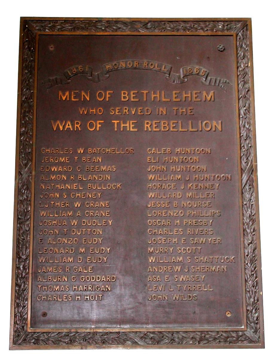 Bethlehem New Hampshire Civil War Veterans Honor Roll