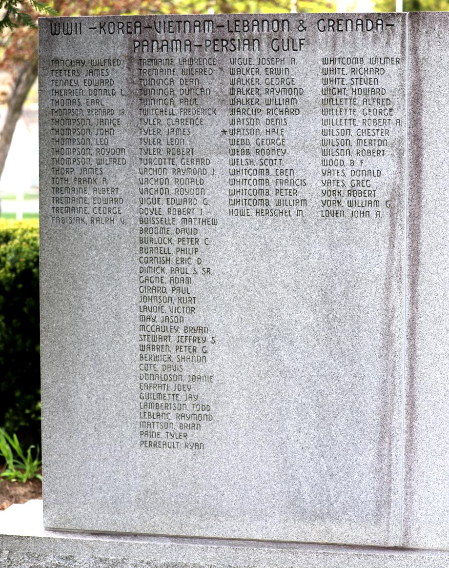 Gorham New Hampshire Veterans Memorial