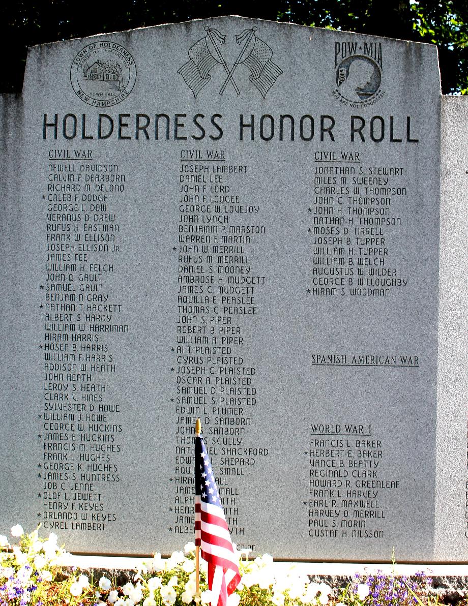 Holderness New Hampshire Veterans Memorial