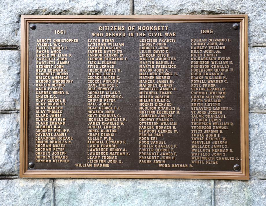 Hooksett New Hampshire Civil War Veterans Memorial