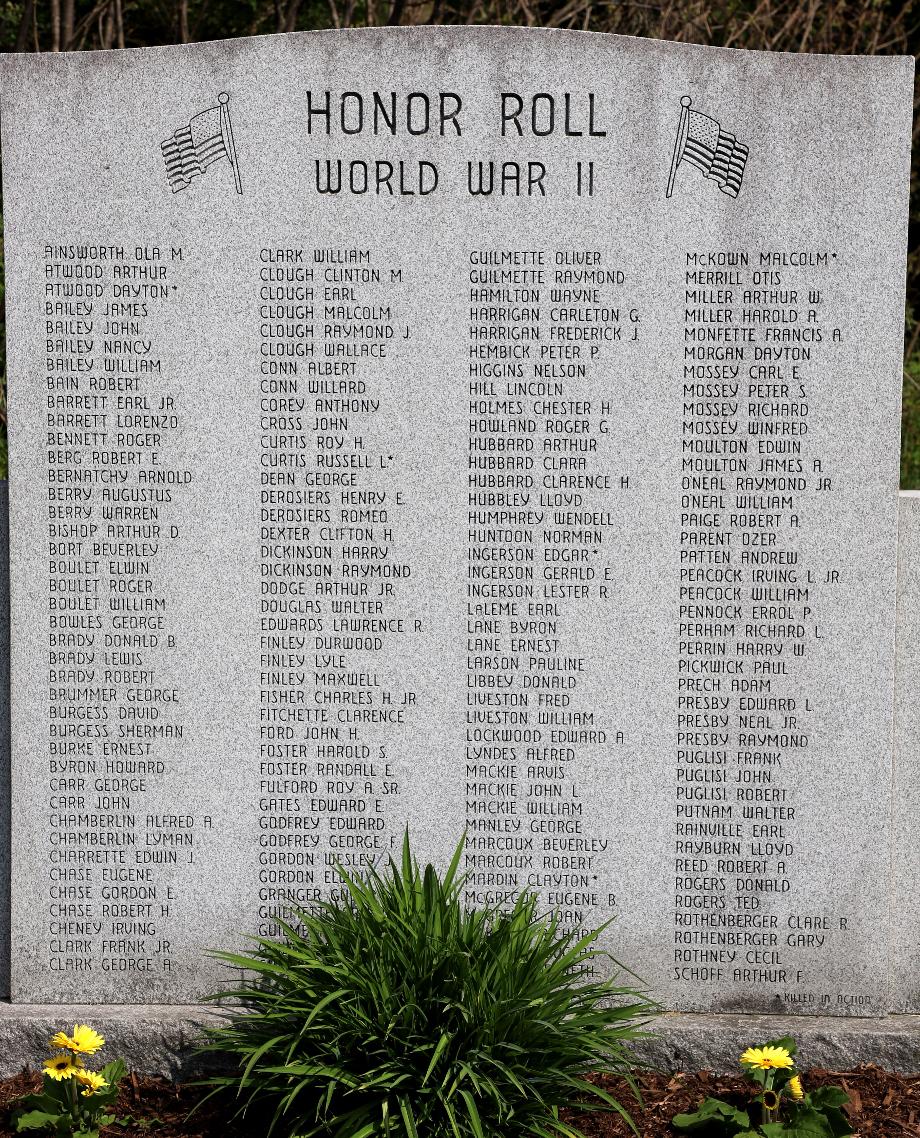 Lisbon New Hampshire World War II Veterans Memorials