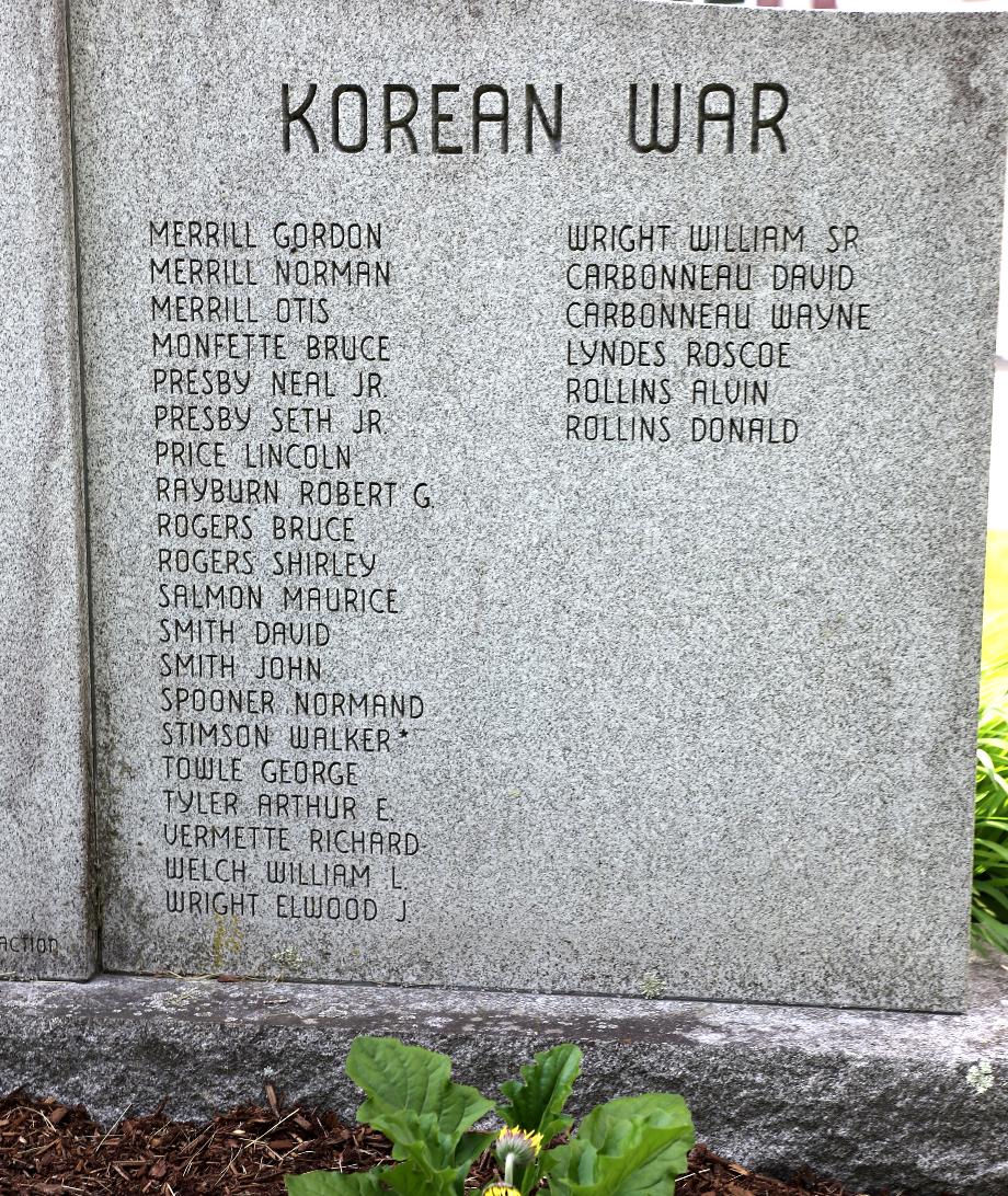 Lisbon New Hampshire Korean War Veterans Memorial