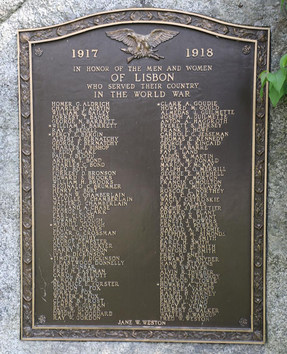 Lisbon New Hampshire World War I Veterans Memorial