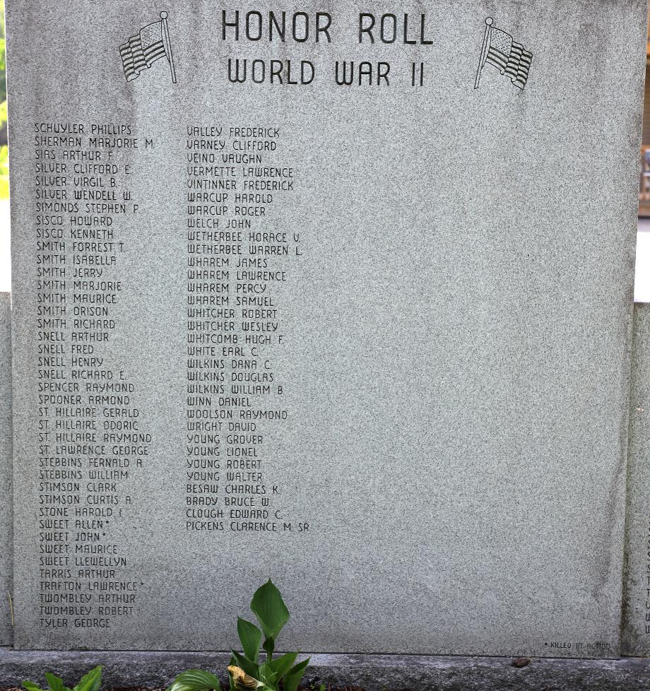 Lisbon New Hampshire World War II Veterans Memorial