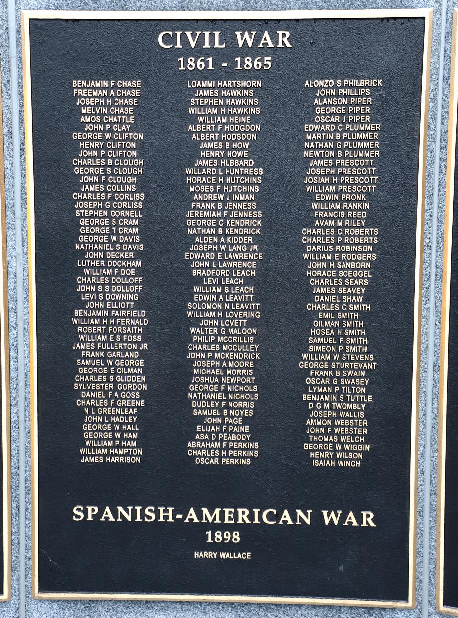 Meredith New Hampshire Civil War Veterans Memorial