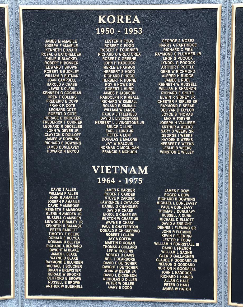 Meredith New Hampshire Korean and Vietnam War Veterans Memorial