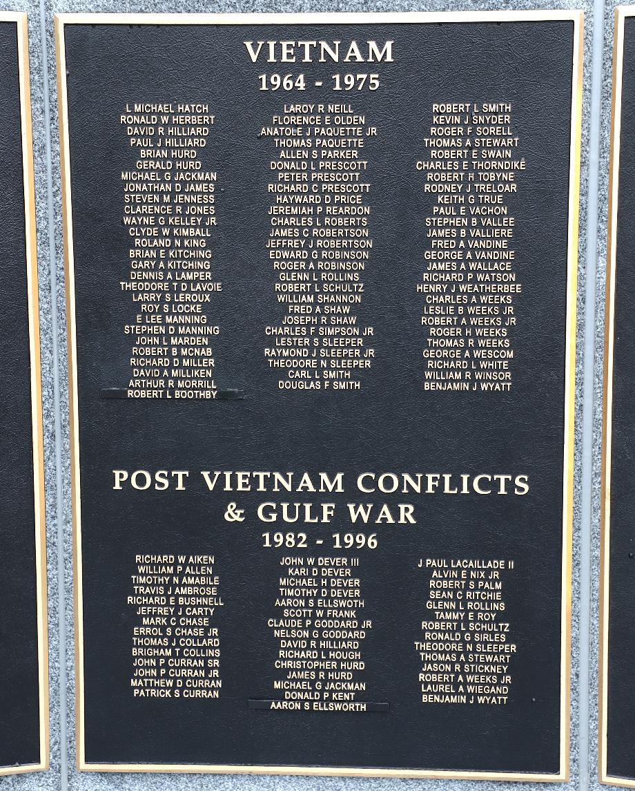 Meredith New Hampshire Vietnam War Veterans Memorial