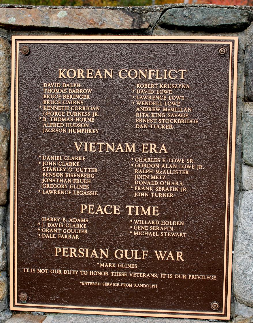 Randolph New Hampshire Korean & Vietnam War Veterans Memorial