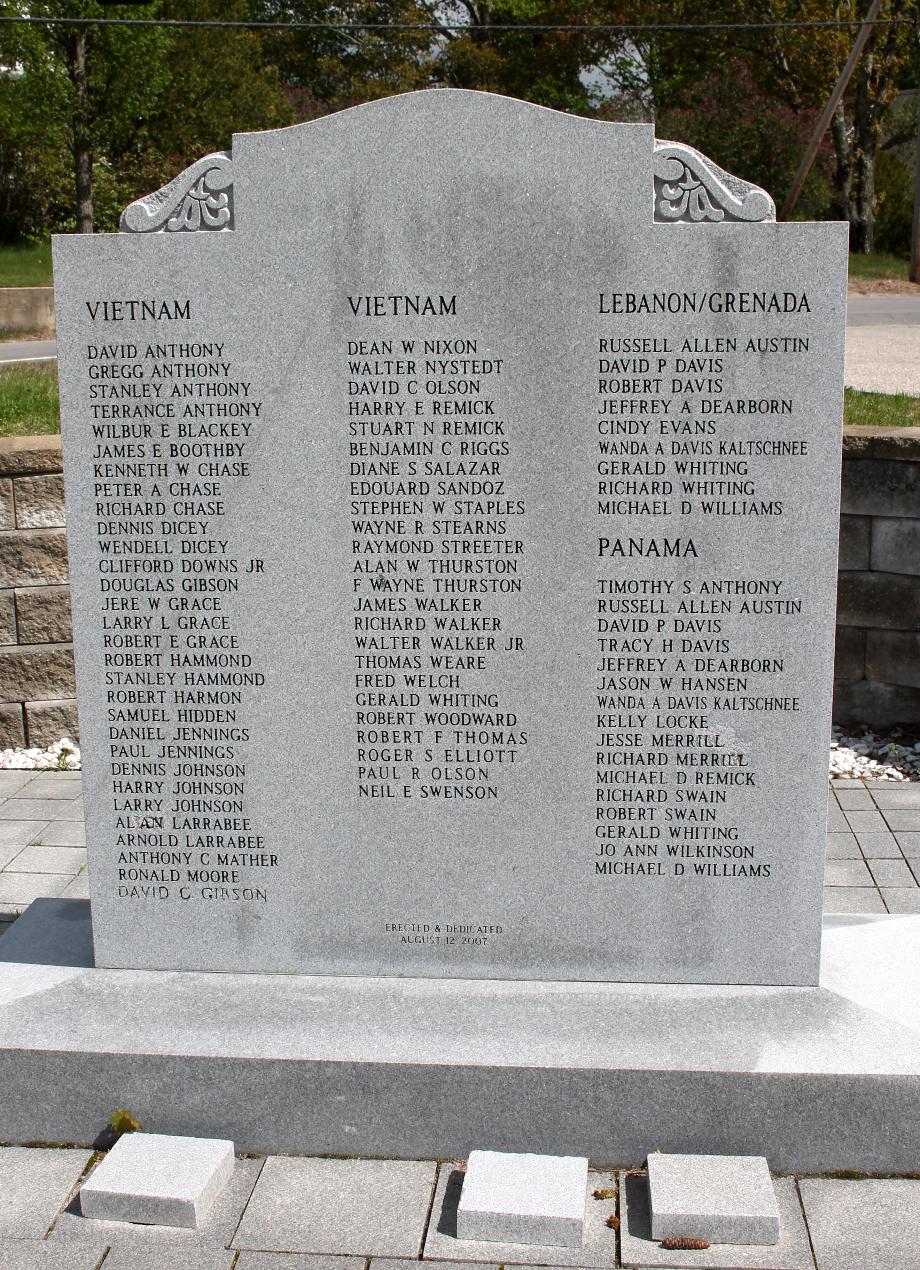 Tamworth New Hampshire Vietnam, War Veterans Memorial