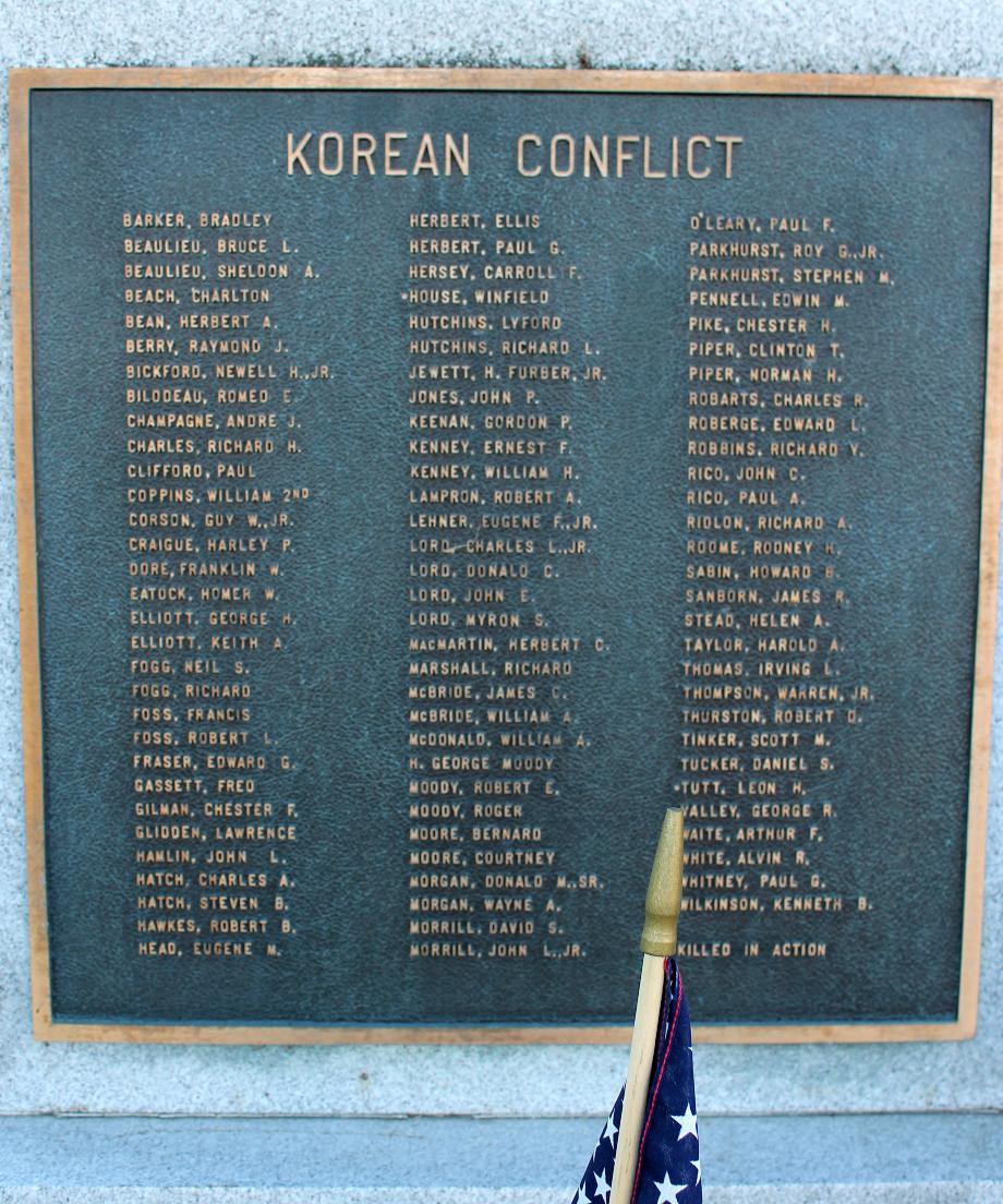 Wolfeboro New Hampshire Korean War Veterans Memorial